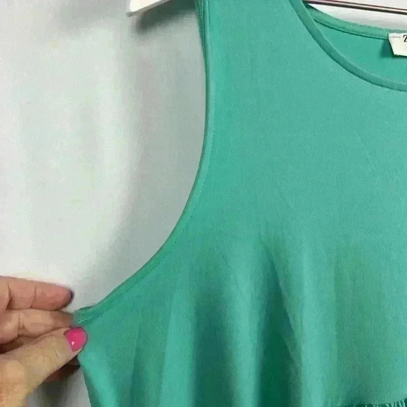 Zenana Women’s Green Tank Sundress Sleeveless Shift Style Flowy & Swingy XL - Picture 3 of 10